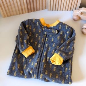 Fleece baby boy Footie pajamas. Grey and yellow. New with tags.